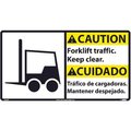 National Marker Co Bilingual Vinyl Sign - Caution Forklift Traffic Keep Clear CBA8P